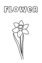 Coloring With Thick Lines For The Little Ones, Narcissus Coloring Page