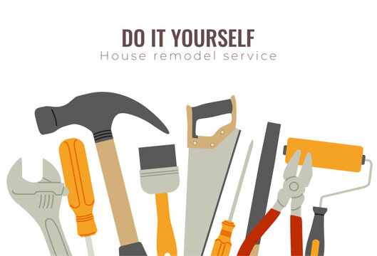 Do it yourself. House remodel tools.Home repair service 
