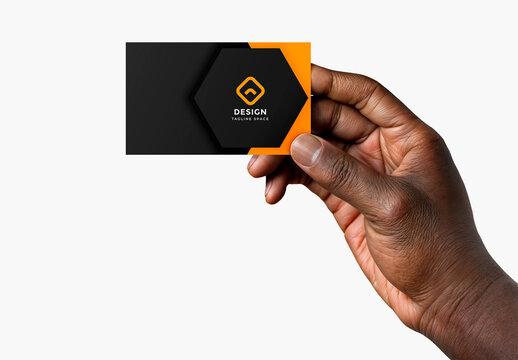 Business Card in Hand Mockup