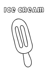 Coloring With Thick Lines For The Little Ones, Ice Cream Coloring Page