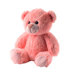 pink teddy bear isolated on transparent background generative ai