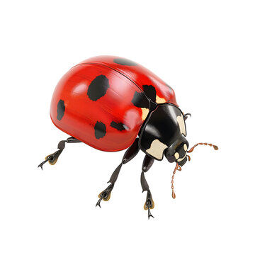 ladybug isolated on transparent background generative ai