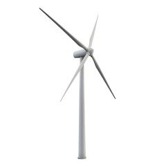 wind turbines isolated on transparent background generative ai