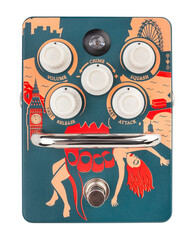 guitar compressor pedal path isolated on white top view