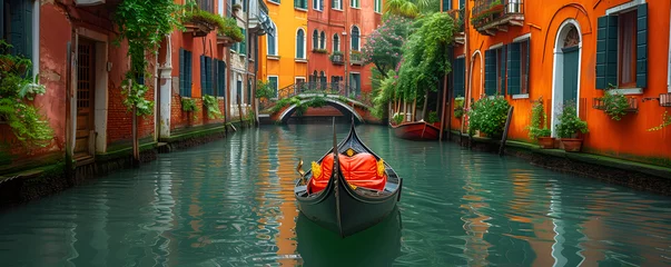 Wandcirkels tuinposter Gondola boat on the Canal of Venice © photo for everything