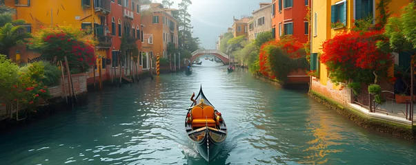 Papier Peint photo Gondoles Gondola boat on the Canal of Venice
