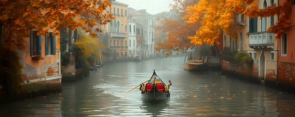 Papier Peint photo Lavable Gondoles Gondola boat on the Canal of Venice