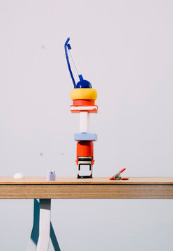Everyday items forming scullpture