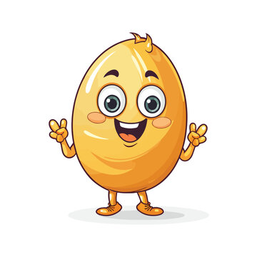 Naughty golden egg character in mocking pose  cute 