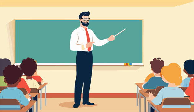 Un profesor explicando la lecci&oacute;n