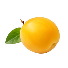 Yellow plum isolated on transparent background
