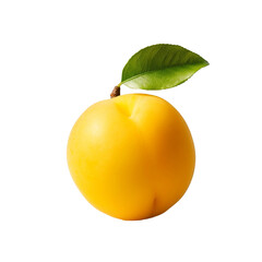 Yellow plum isolated on transparent background