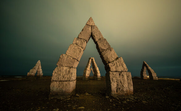 Arctic Henge in a cloudy day