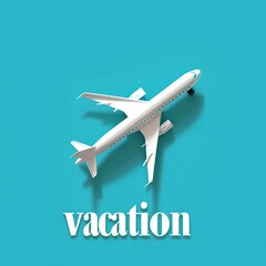Vacation Flight Banner on blue background