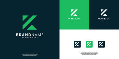 Minimalist letters K logo design. symbol monogram K for company, app, icons and etc.