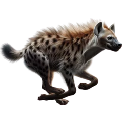 Photo sur Plexiglas Hyène Hyena on transparent background running