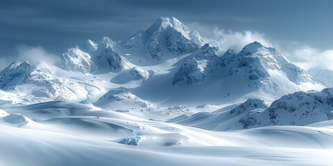 Obraz premium Beautiful winter nature landscape, amazing mountain view. Scenic image of woodland. Frosty day on ski resort