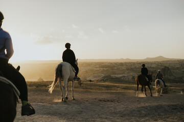 Riding horses in the desert