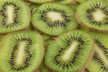 Juicy ripe sliced kiwi fruit.