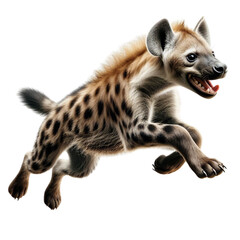 Hyena on transparent background running
