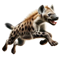 Muurstickers Hyena on transparent background running © SOUND OF RAIN