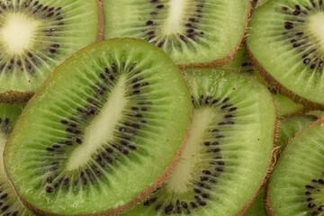 Juicy ripe sliced kiwi fruit.
