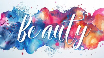 Colorful watercolor art with the word 