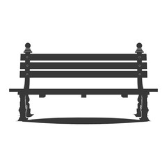 Silhouette Park bench black color only - obrazy, fototapety, plakaty