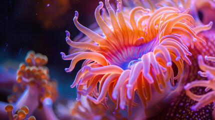 Naklejka na ściany i meble Close up of a anemone HD 8K wallpaper Stock Photo