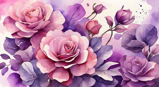 "Create a stunning high-resolution background image for my iPhone with vibrant violet accents, featuring a dreamy watercolor effect."