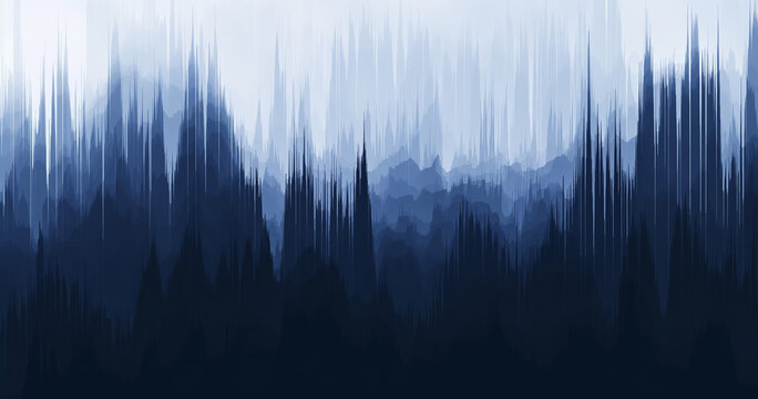 Abstract illustration of lights and blue leftovers. frozen waterfall. Web background