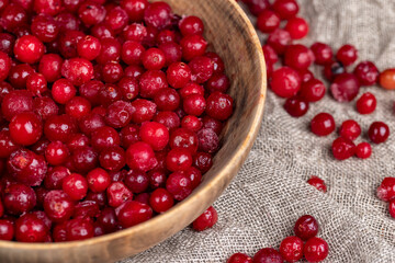 frozen for storage ripe red cranberries