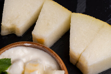 ripe delicious melon close up