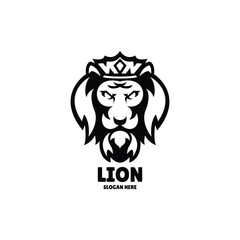 lion mascot logo line art design illustration