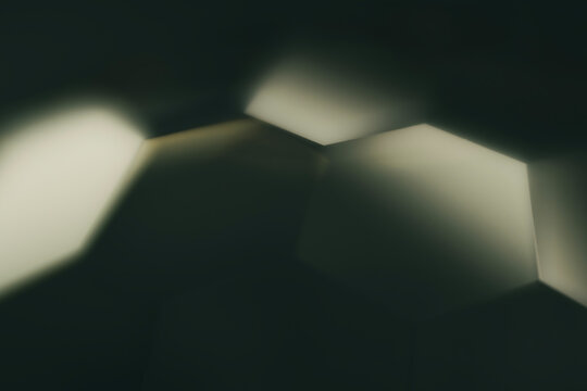 Glowing hexagonal shapes