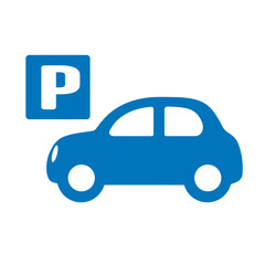 住宅　自動車、駐車場のアイコン　不動産・建設・マンション向けピクトグラム　シンボル
