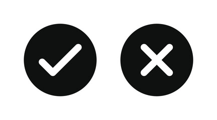Right And Wrong icon Vector Illustration. Check mark and Cross mark Symbol. Yes And No Check Marks Icons.
