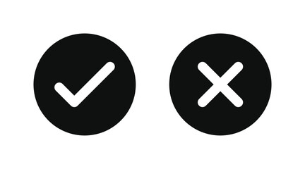 Fototapeta premium Right And Wrong icon Vector Illustration. Check mark and Cross mark Symbol. Yes And No Check Marks Icons. 