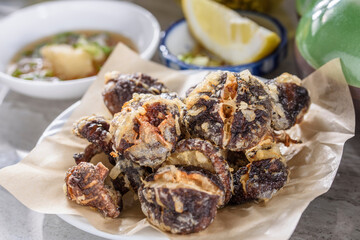 Irresistible Crispy Treat: 4K Ultra HD Image of Deep Fried Shiitake Mushroom
