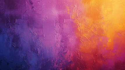  紫、オレンジ、青、ピンクの粒子の粗いグラデーション背景GenerativeAI - obrazy, fototapety, plakaty