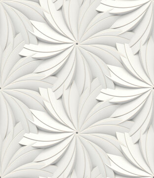 Fototapeta Wallpaper pattern of white architectural flower.