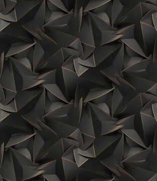 3d wallpaper pattern of black geometry.