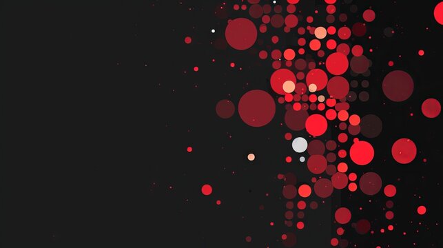 Abstract red dots on black background