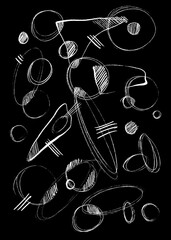 Hand-drawn geometric original pencil pattern illustration