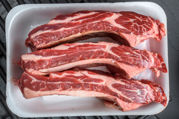 Fresh Cuts: 4K Ultra HD Image of Raw Beef Ribs