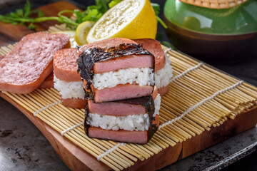 Savory Delight: 4K Ultra HD Image of Delicious Spam Musubi