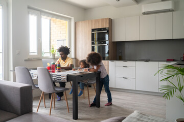 Father And Children At Home