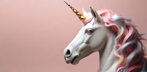 isolated on soft background with copy space unicorn concept