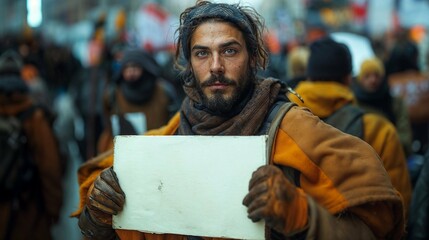 Portrait of a single protester