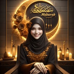 Eid Mubarak greeting card    